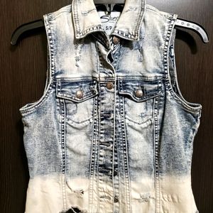 Jean vest distressed